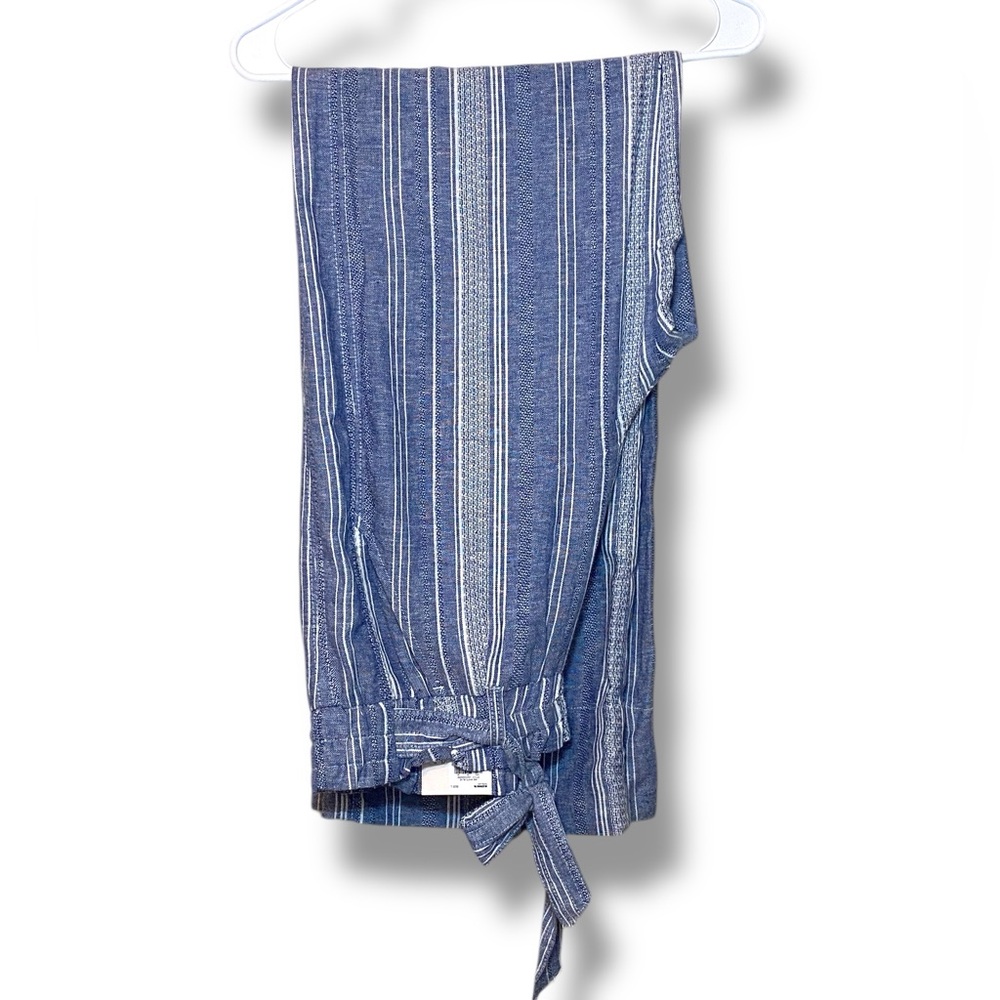 Kohl's White and Blue Linen Pants - Picture 4 of 10